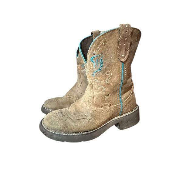 Justin Shoes - Justin L9603 Ladies Gypsy Western Boot Brown Saddle Fashion Round Toe Size 7.5 B